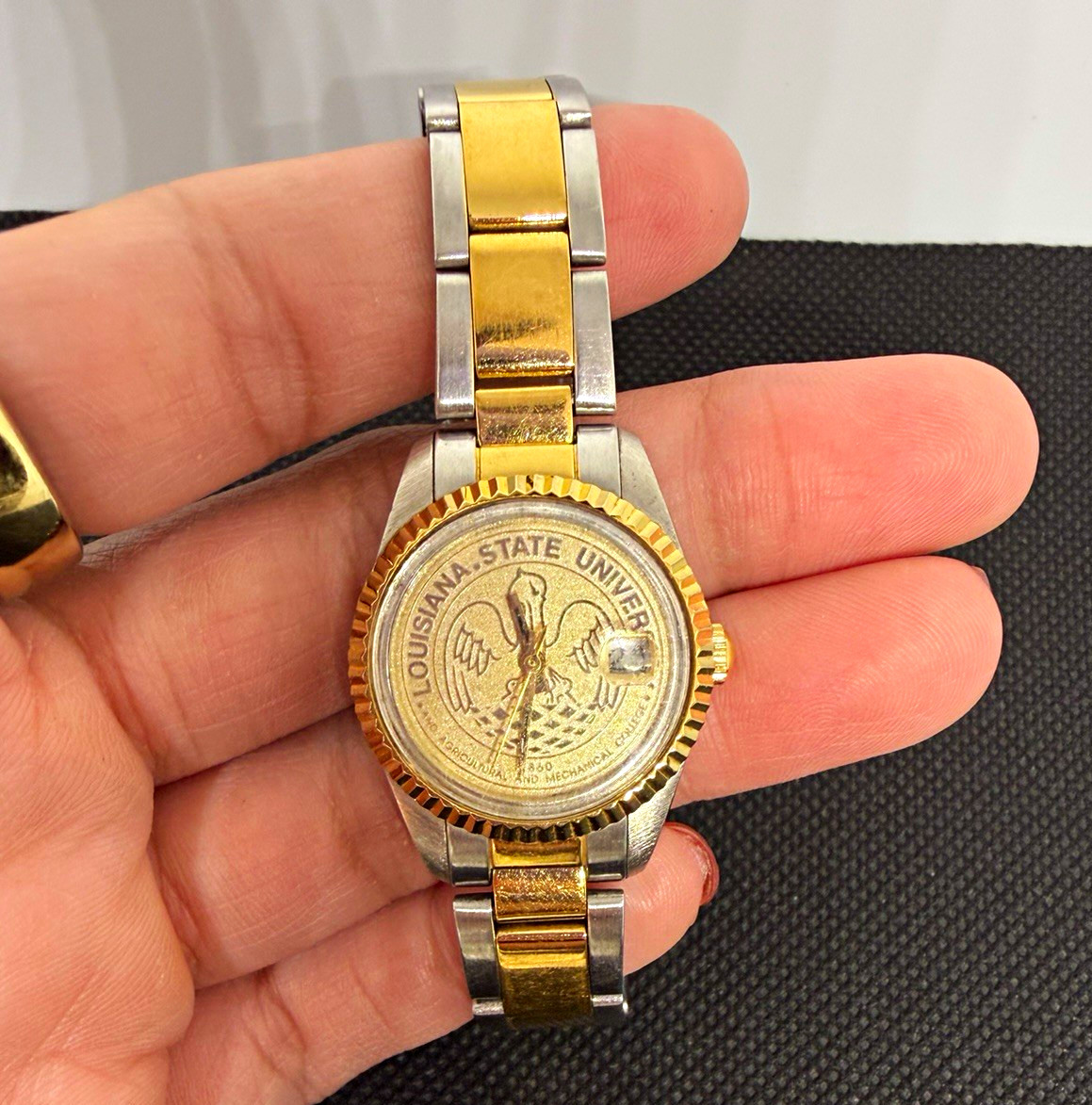 Louisiana State University LSU Women’s Two Tone Watch Gold Silver Quartz Working