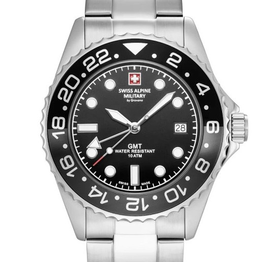 Swiss Alpine Military Nautilus GMT Black Dial 7052.1122 Men’s Watch