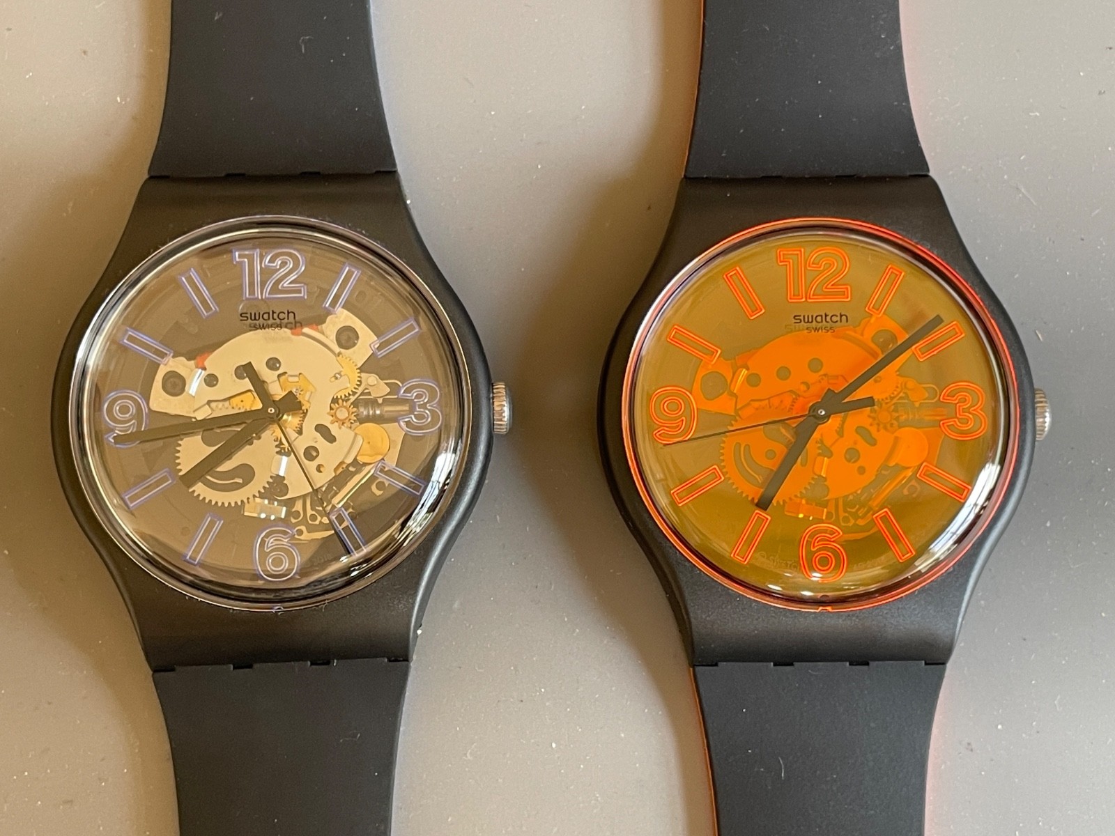 Swatch SUOB164 Orangeboost + SUOB165 Blueboost 2018 Both Unworn Ex Condition