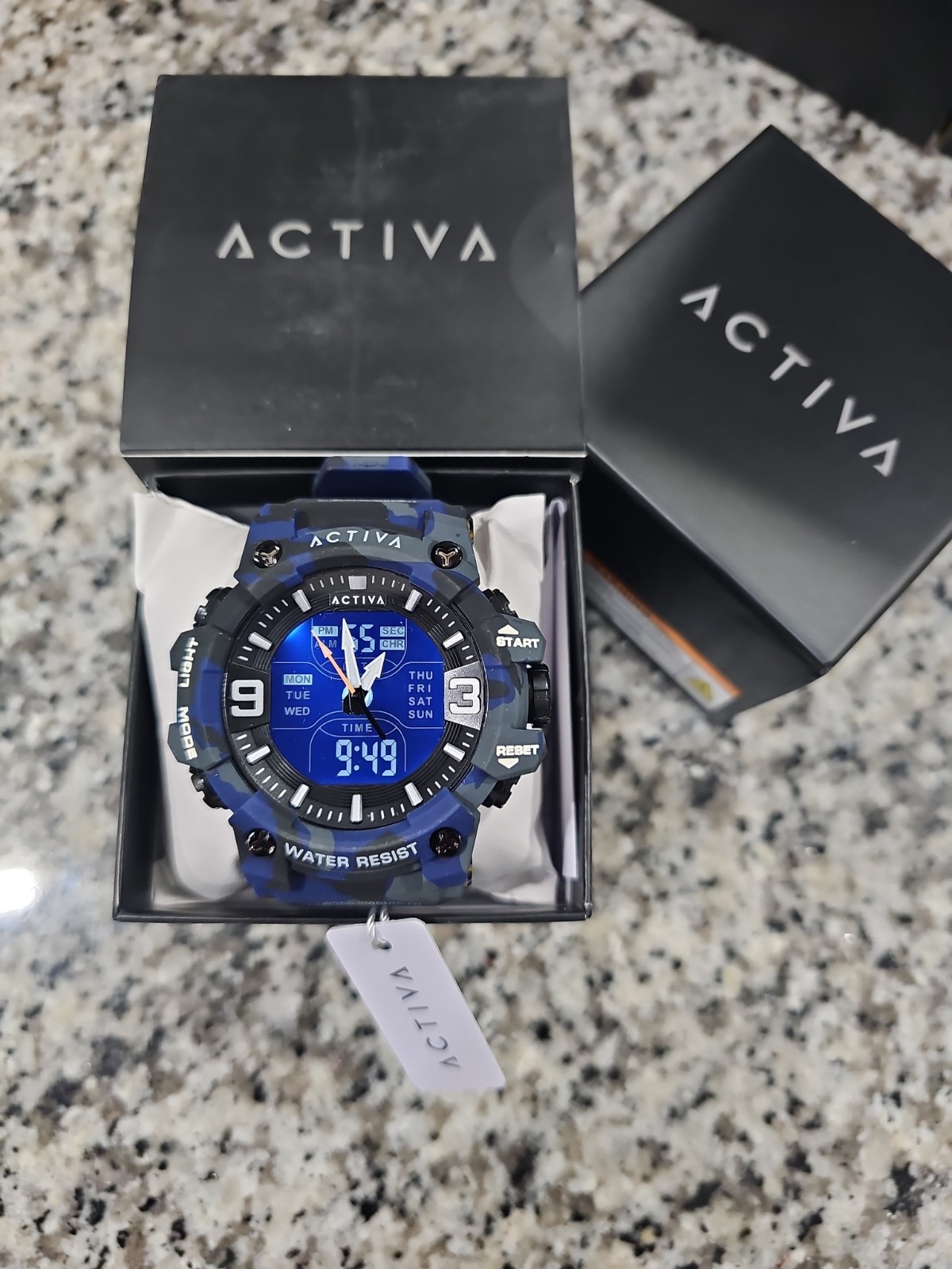 Retail $99 Invicta Activa Vulkor X Digital Men’s Watch – 53mm. Camouflage. Blue
