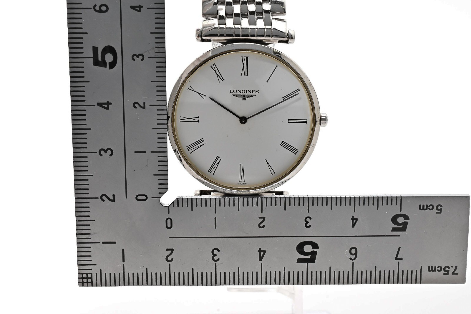Longines Grande Classic L4.709.4 Vintage Quartz Men’s Watch 33mm White Roman