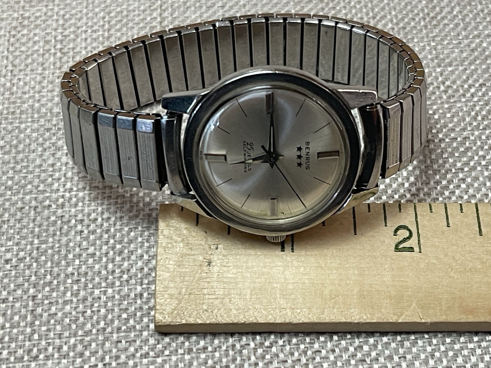 Vintage Benrus Automatic 25J Men’s Silver Tone Self Winding Watch 7001 Series !!
