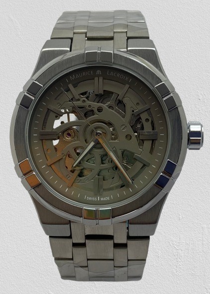 Luxury Maurice Lacroix Grey Skeleton Dial Automatic Men’s Working Wristwatch