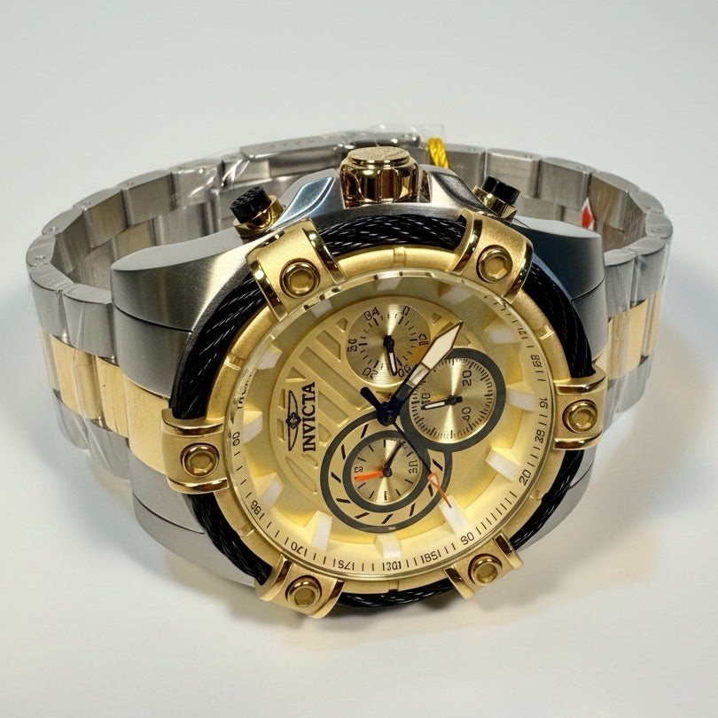25518 Invicta Bolt Ace Men’s 52mm Steel Gold Stainless Steel Chronograph Watch