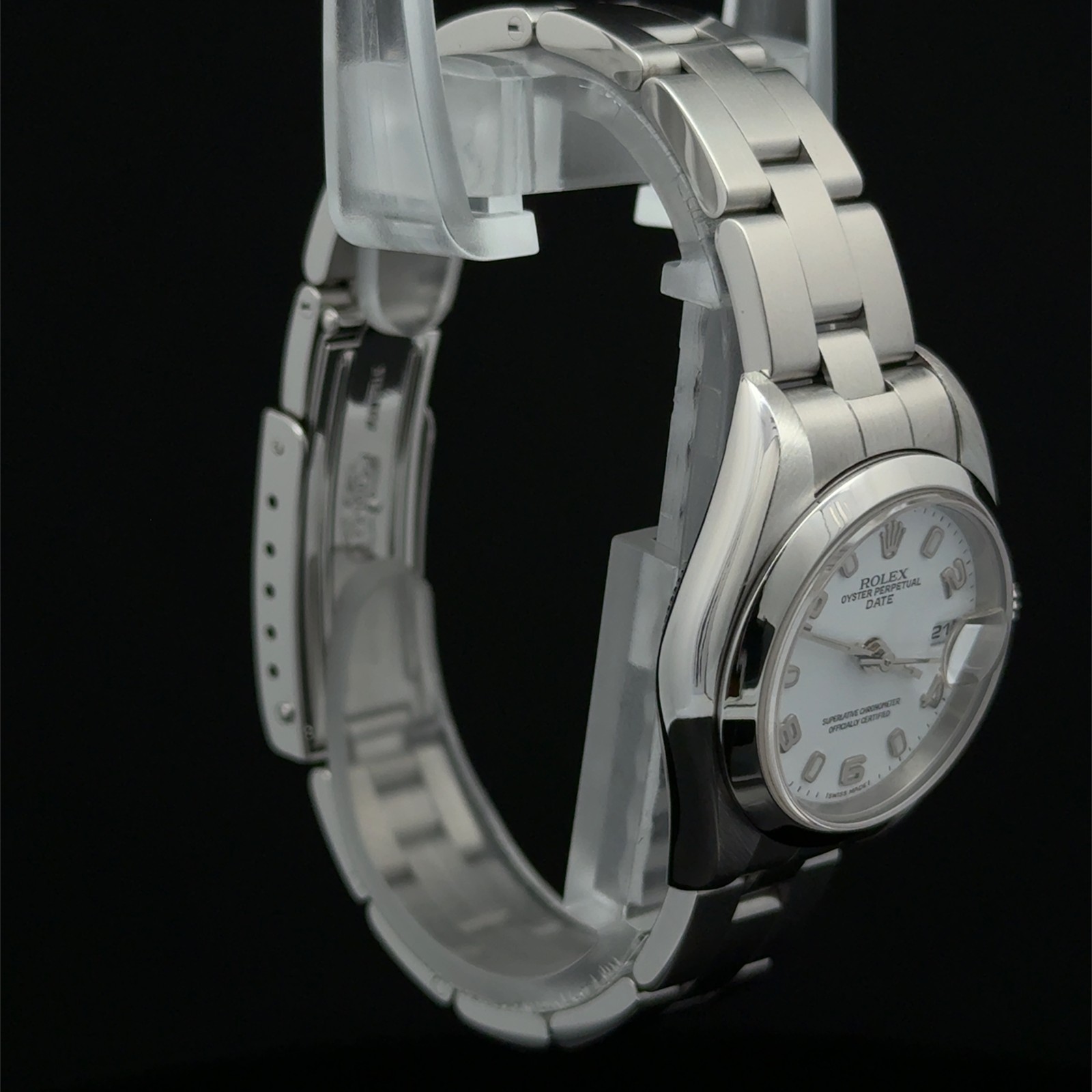 2000 Rolex Oyster Perpetual Date White Arabic Dial Oyster Bracelet 79160 Steel