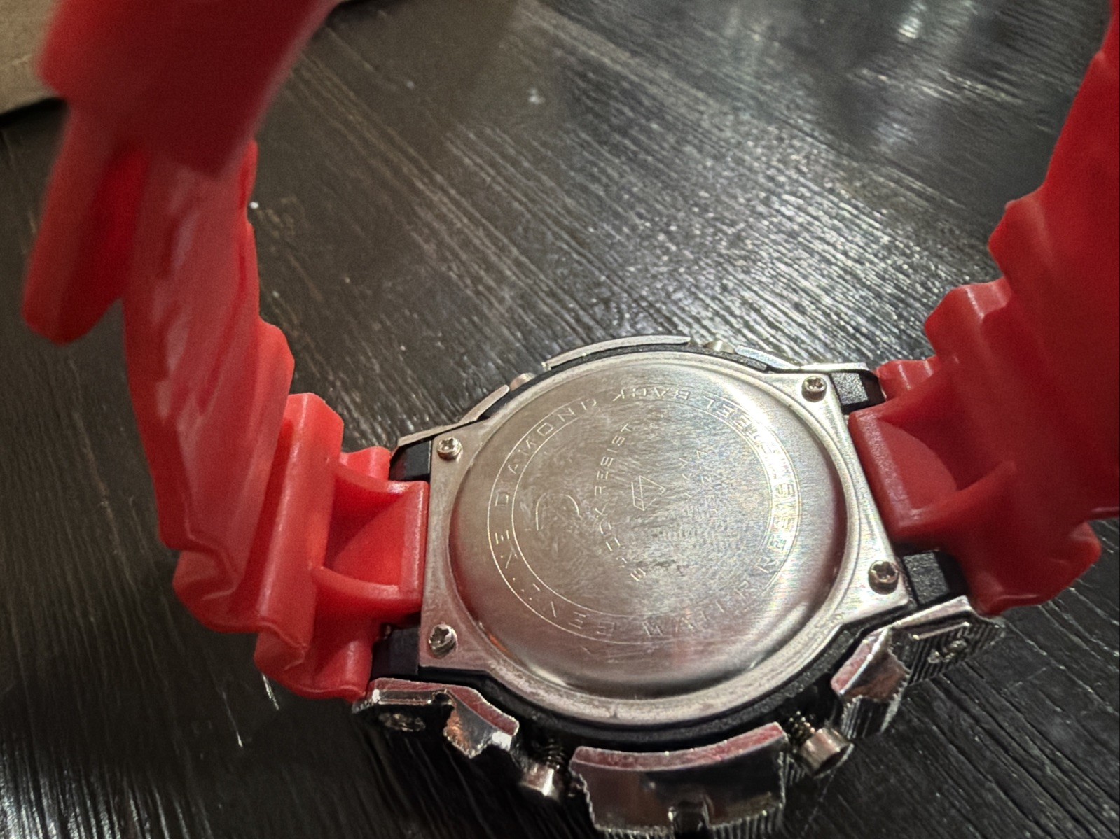 Kingmaster Genuine Diamonds Shock Resistant Digital Quartz Sport Watch RED