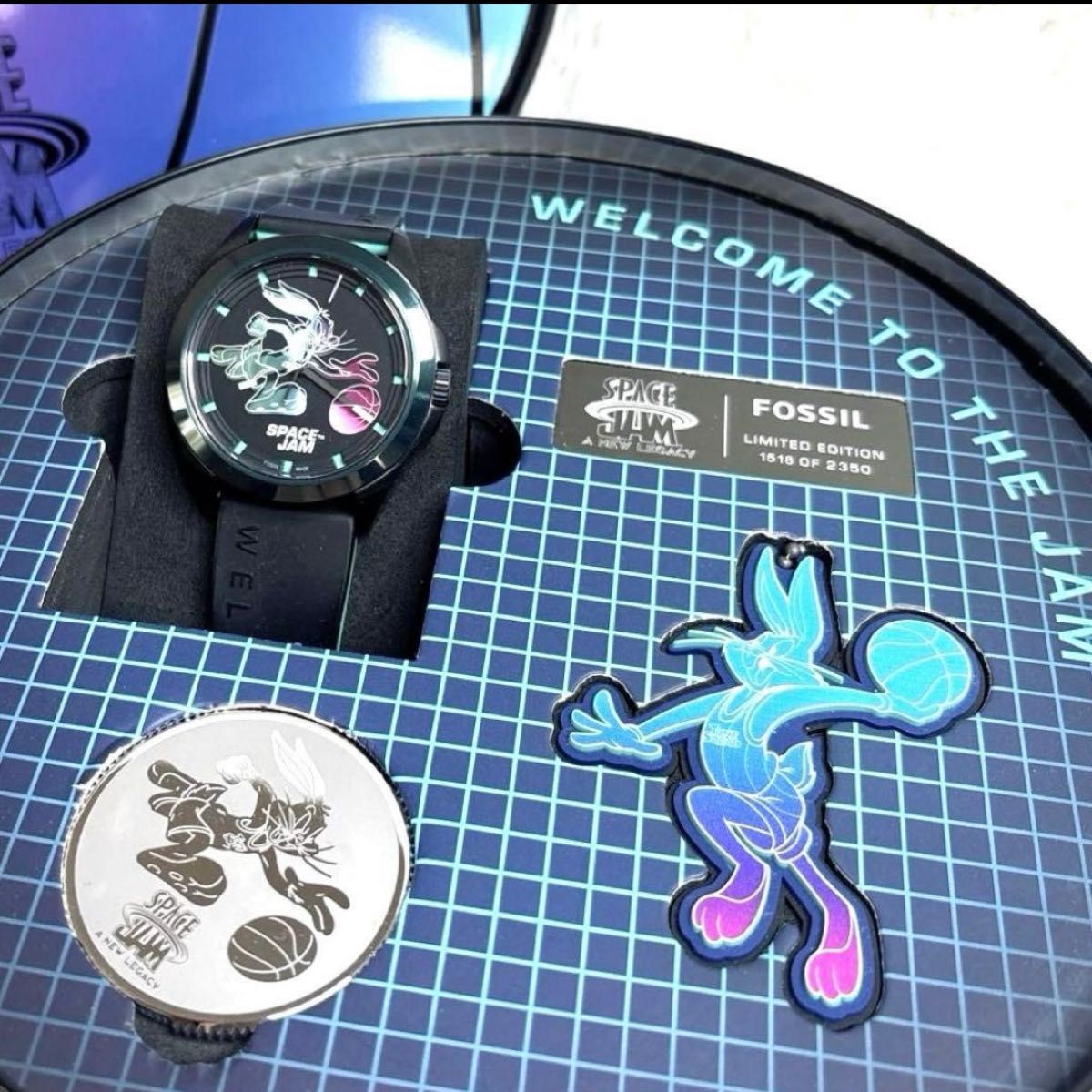 Fossil Space Jam Tune Squad Limited Edition Watch 42mm Quartz Black Japan Used