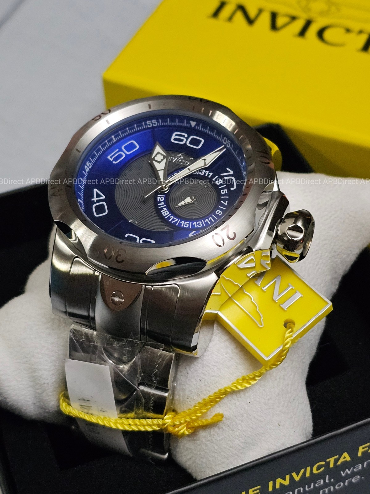 Invicta – VENOM – Partial Skeleton Gray & BLUE Dial 100m SS Bracelet mens watch