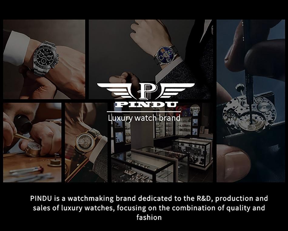 Pindu Design New Engine Series Quartz Watch Men Top-luxurious Stainless Steel