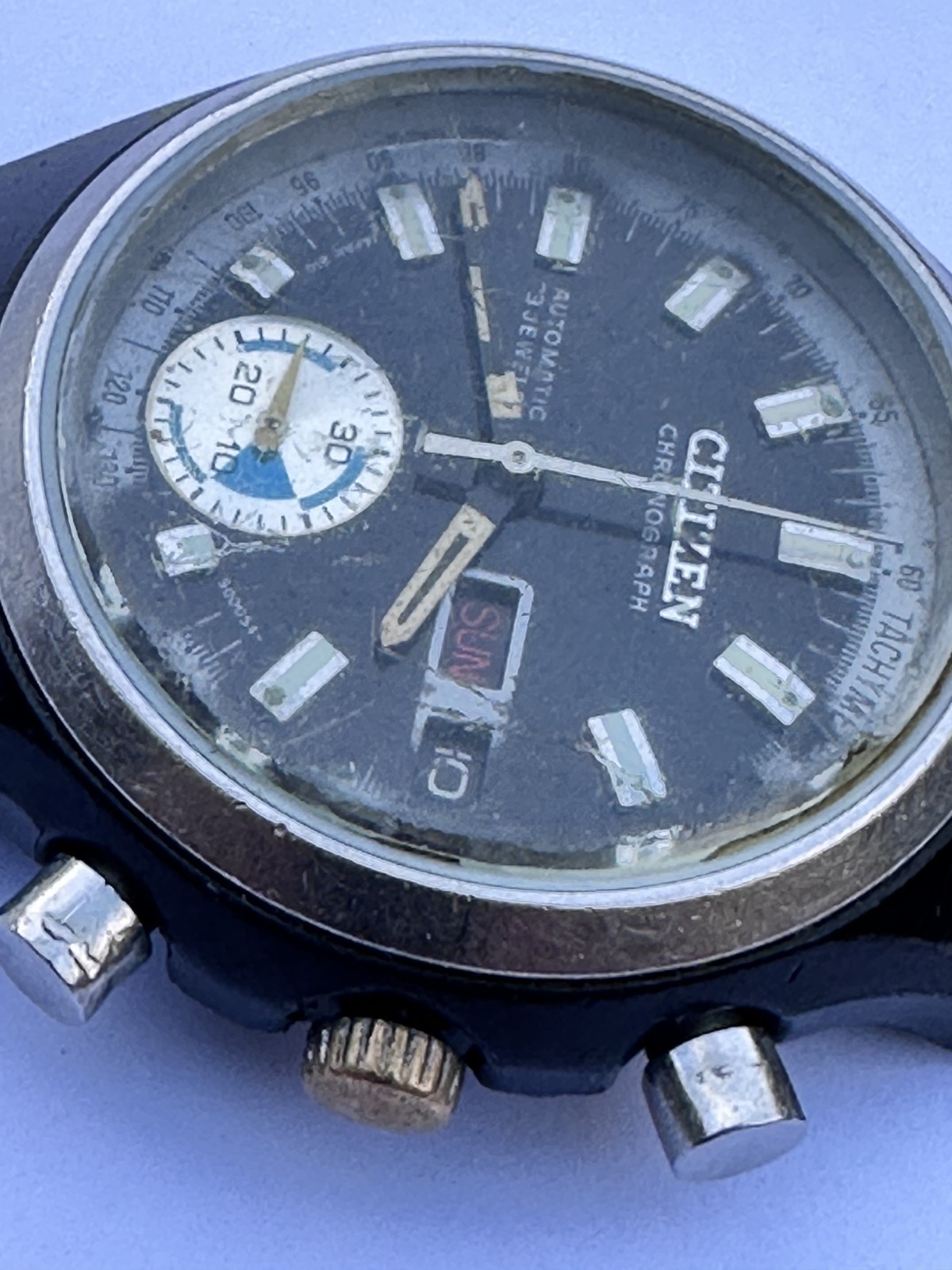 RARE 1972 CITIZEN 67-9577 CHRONOGRAPH Cal 8100 A AUTOMATIC Challenge Timer RUNS