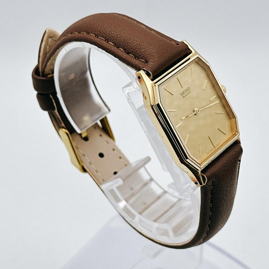Slim Working Battery Strap Replacement SEIKO Men s Wristwatch Octagon Gold