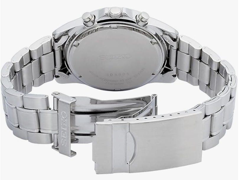 SEIKO High-speed Chronograph SND367PC Black Silver Men’s Watch Analog