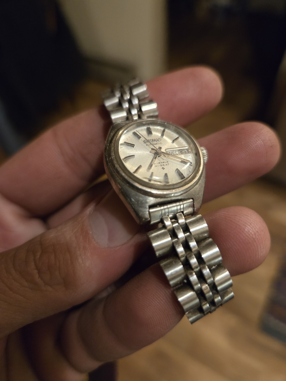 Vintage Ladies Seiko 2706-0020 Automatic 21 Jewels Day Date Watch WORKS