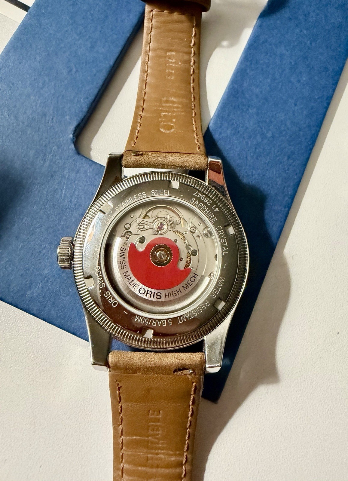 Oris Big Crown Pointer Date Auto Blue Dial Brown Leather Strap 40mm Box/Pprs