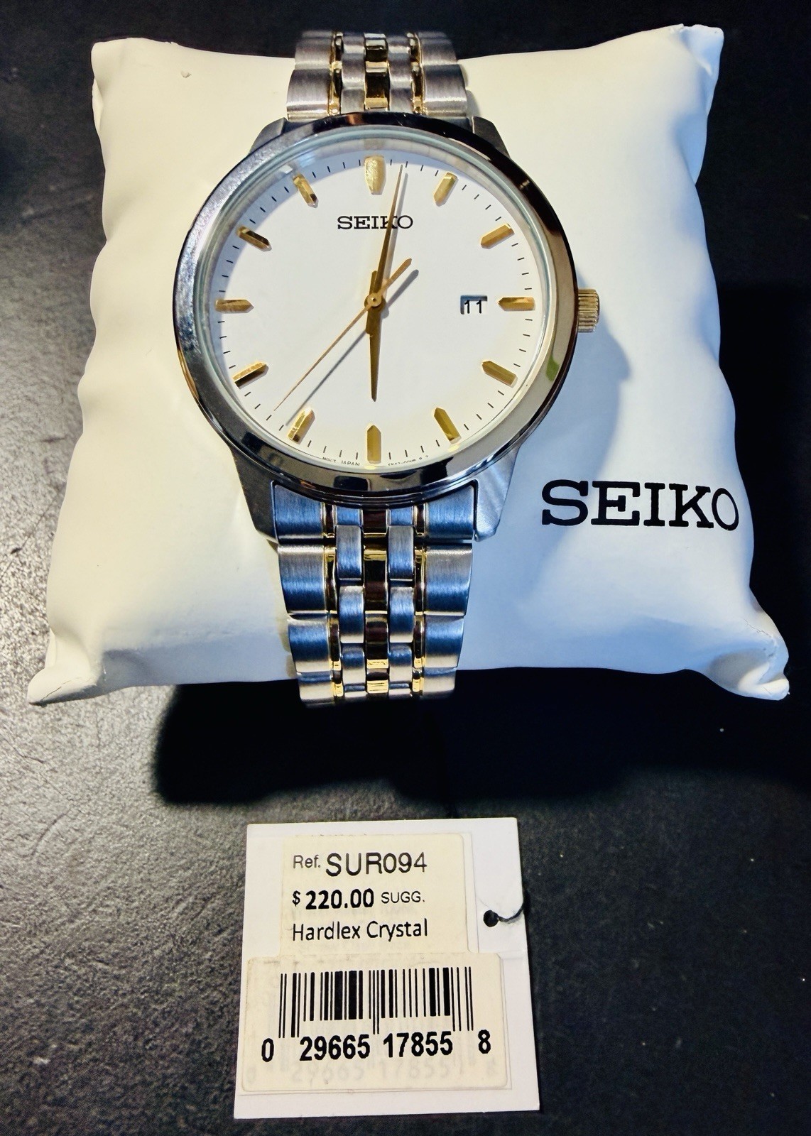 Seiko SUR094 Men’s Quartz White Dial Two-Tone Stainless Bracelet
