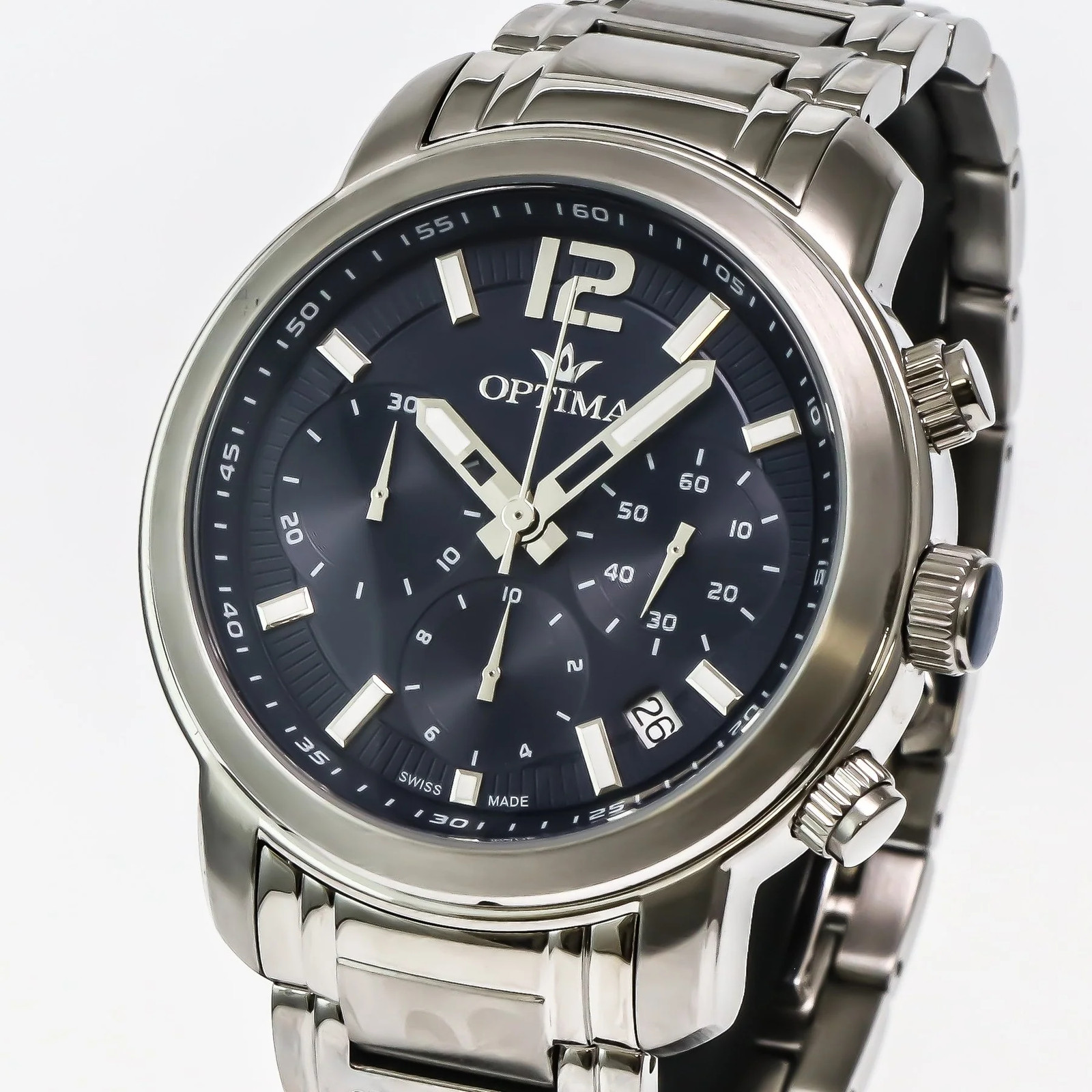 Optima – Swiss Chronograph – OSC399-SS-9 Swiss Quartz Chronograph 45 mm