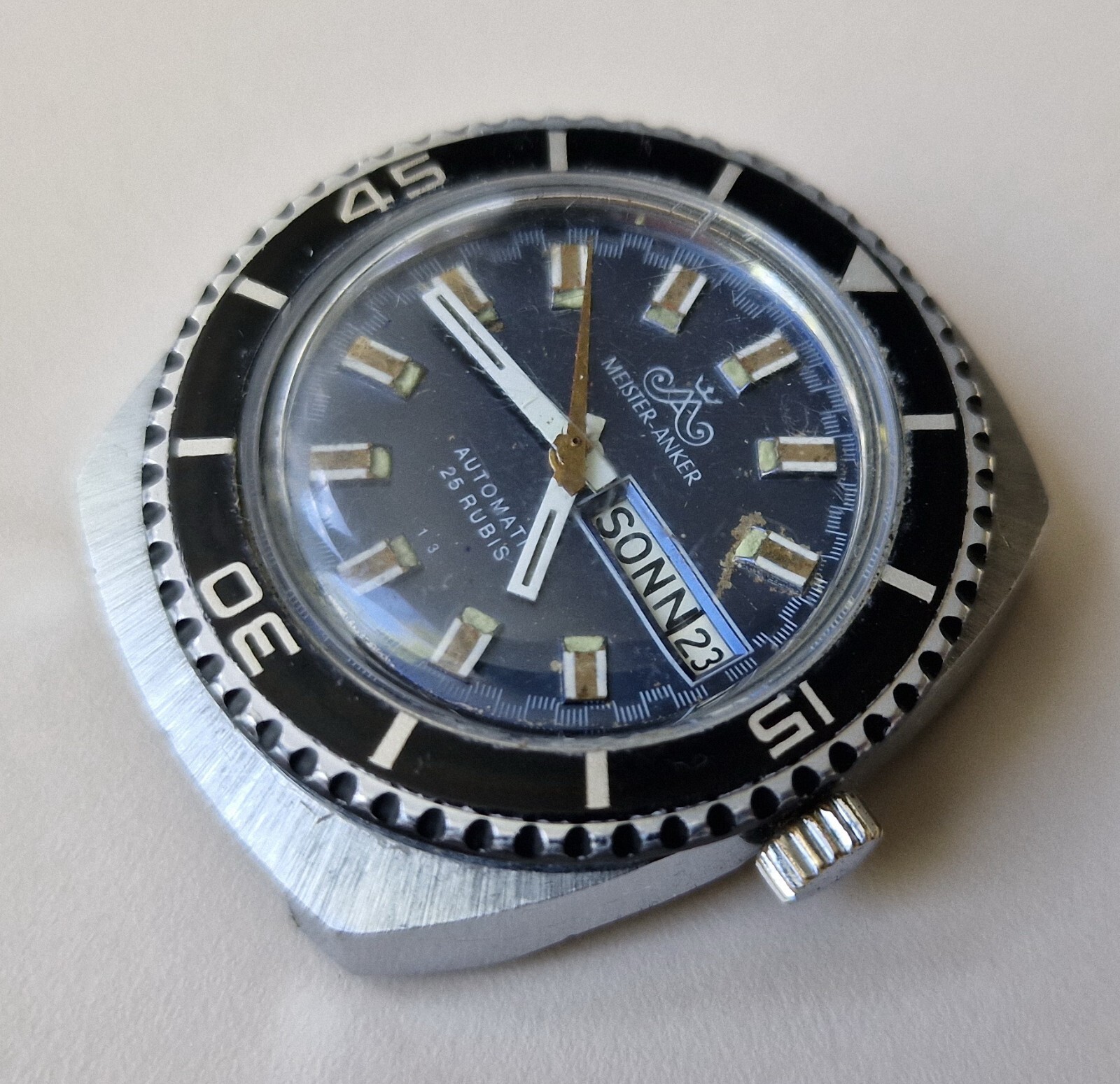 Vintage MEISTER ANKER DIVER Automatic Day/Date FB226 German Made From 70’s