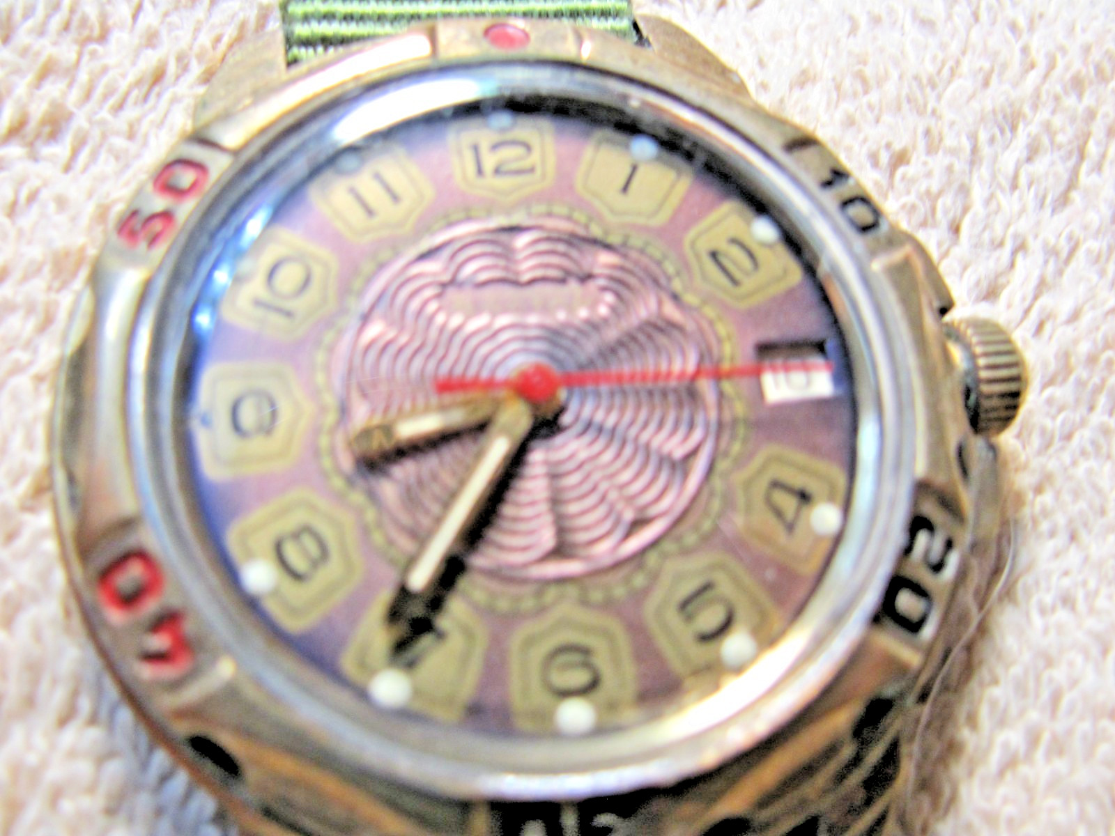 BOCTOK, RUSSIAN, DIVER, BRONZE, WATCH, AUTOMATIC, NEW NATO BAND,SCREW DOWN CROWN