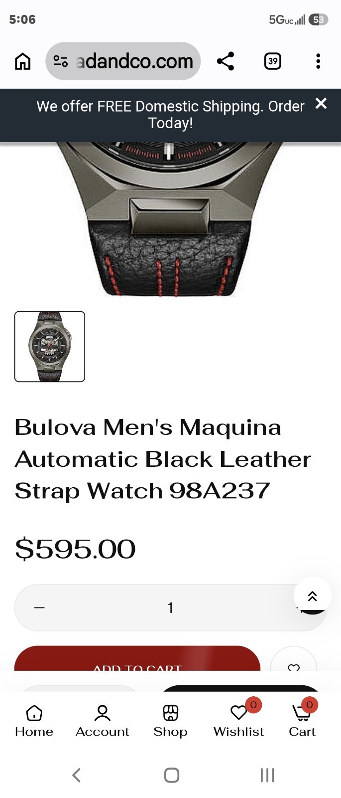 Bulova Maquina 98A238 Watch Used Men’s
