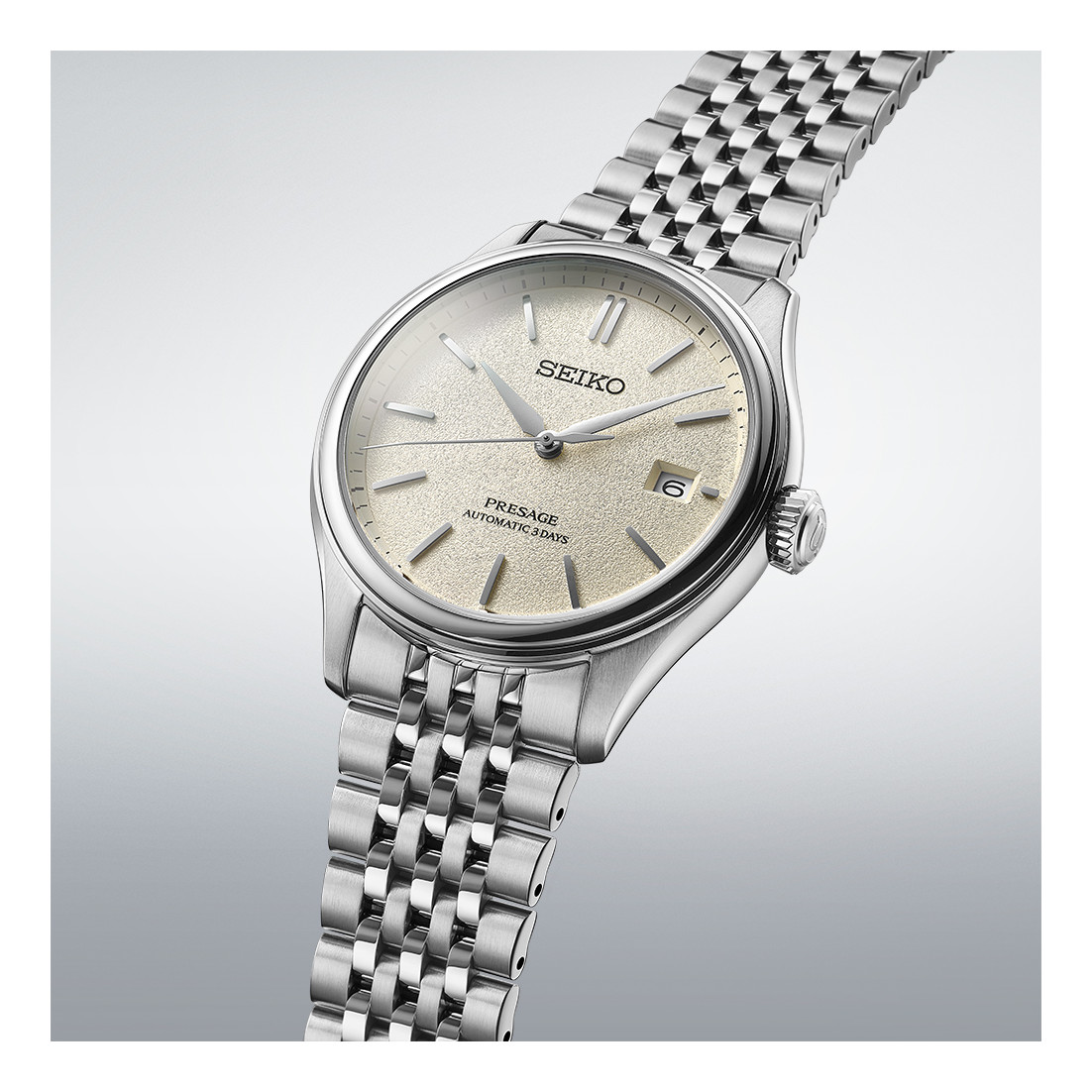 Seiko SPB463J1 Men’s Silver Stainless Steel Beige Dial Quartz Wristwatch 40.2 mm