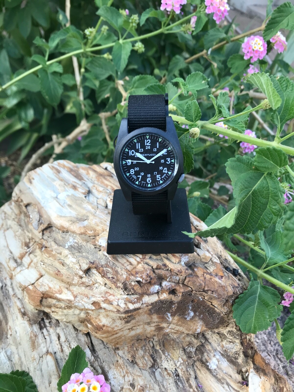 Bertucci A-3P Sportsman Black Case and Bezel Black Band Black Face 13350