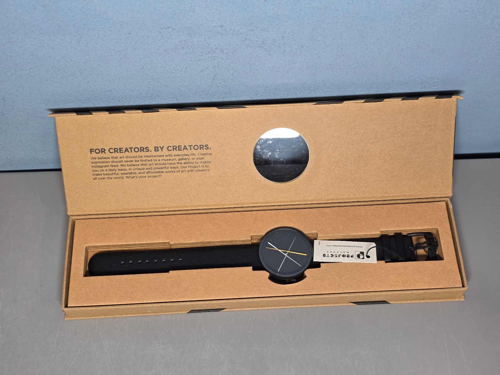 Projects Watches Crossover 40mm Watch Black Face/Case/Leather Band PJT-7292B New