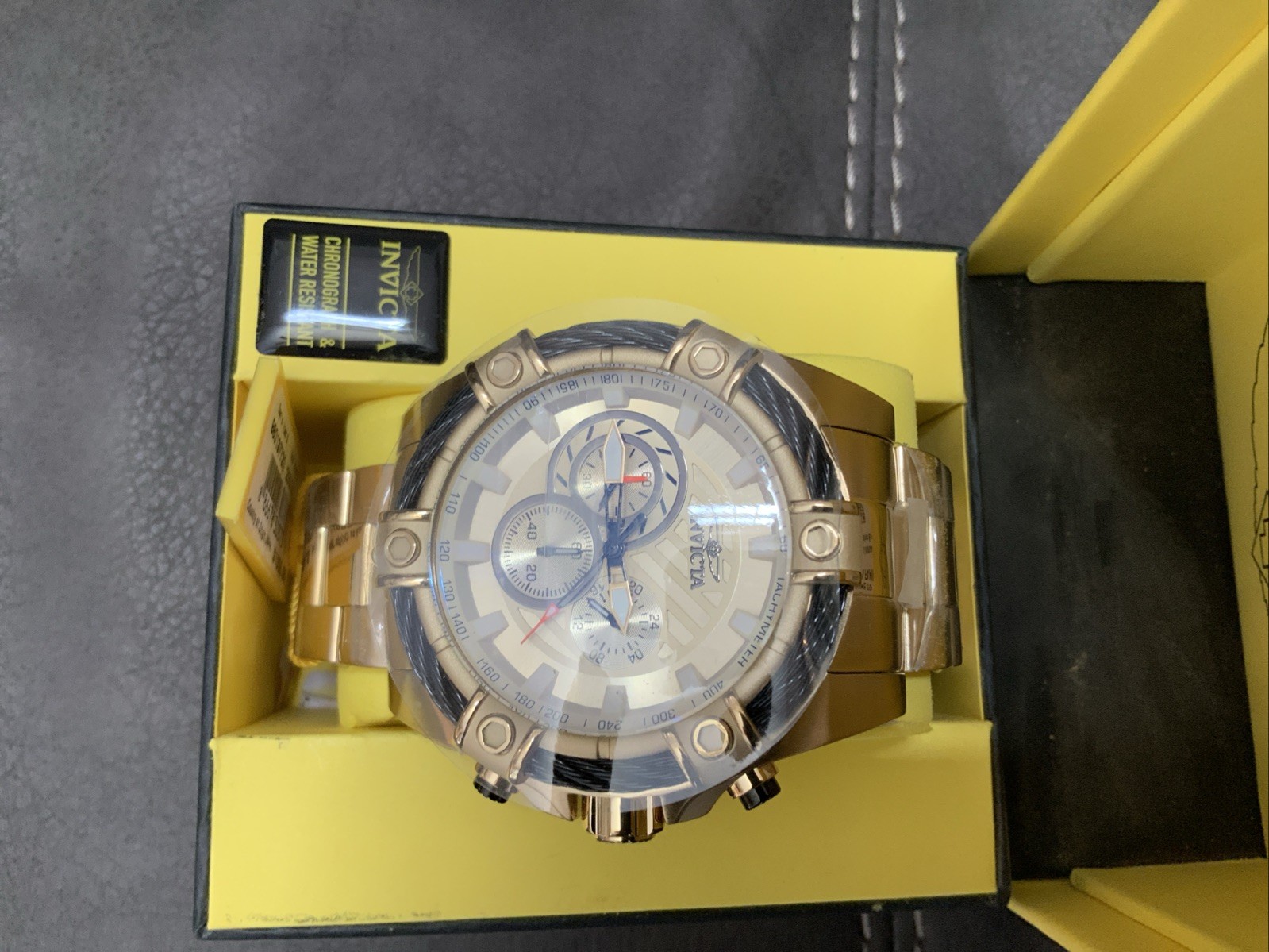 Invicta Bolt 25515 – Trinite Night Glow Chronograph Gold Dial Men’s Watch NEW #2