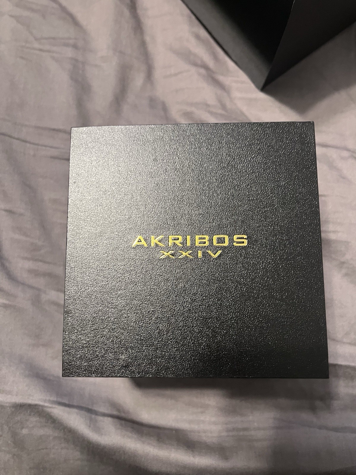 Akribos XXIV Automatic Skeleton Men’s Watch Stainless Steel Black NIB Box