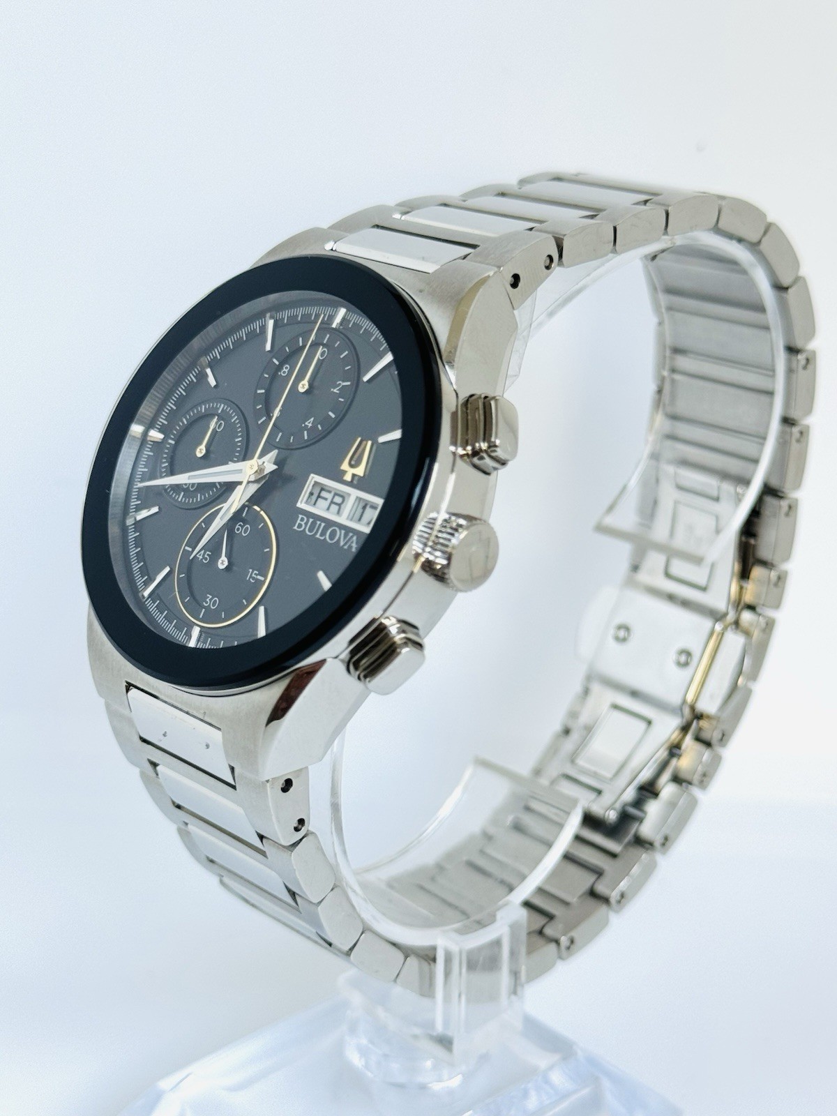Bulova Millennia Modern Chronograph Black Dial Quartz 96C149 Men’s Watch