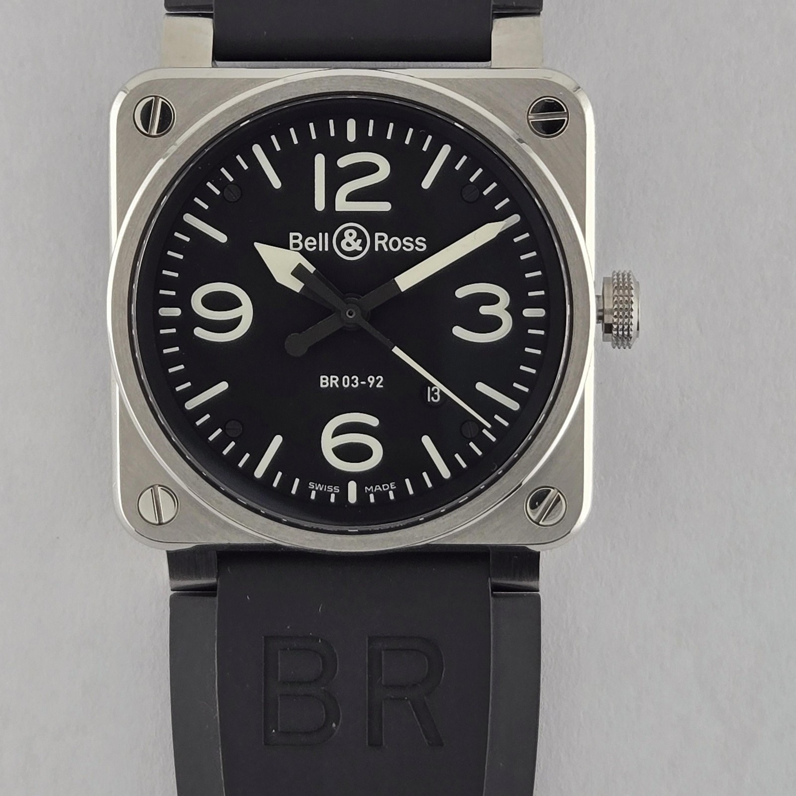 Bell & Ross BR03-92-S Aviation Military Date Men’s Watch Black Dial Case 42mm US