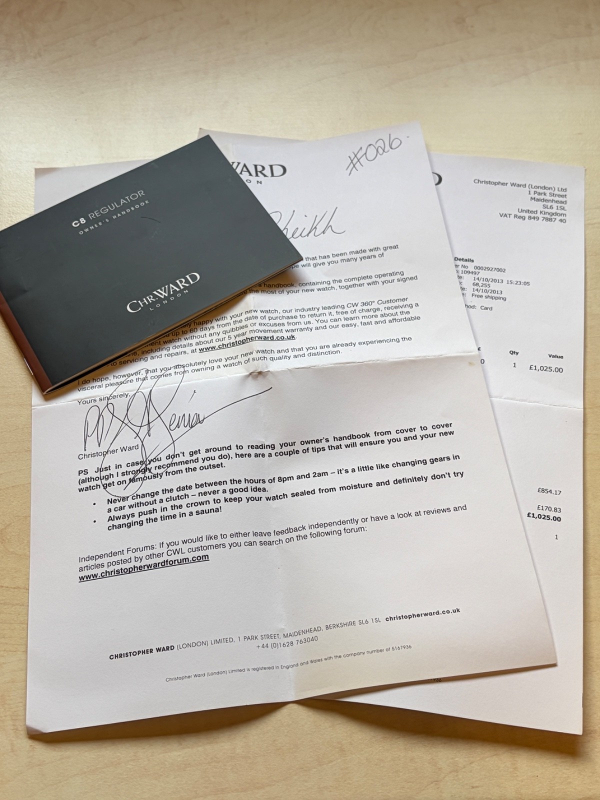 Christopher Ward C8 Regulator 44mm PVD Black Box & Papers No. #26