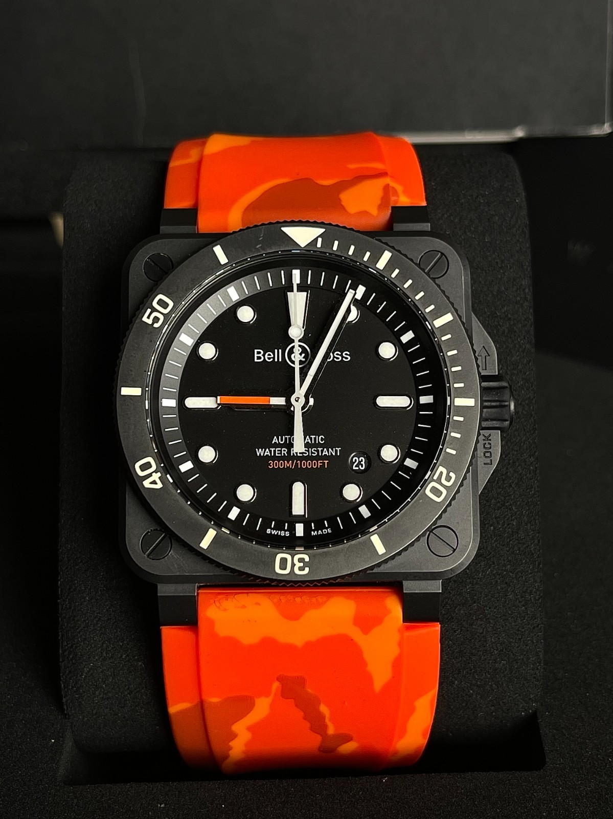 Bell & Ross BR 03-92 Ceramic Black Diver Automatic Watch BR0392-D-BL-CE/SRB