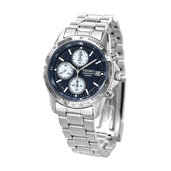 Seiko SND365P1 Chronograph Quartz Watch Black Dial Japan Movement Men