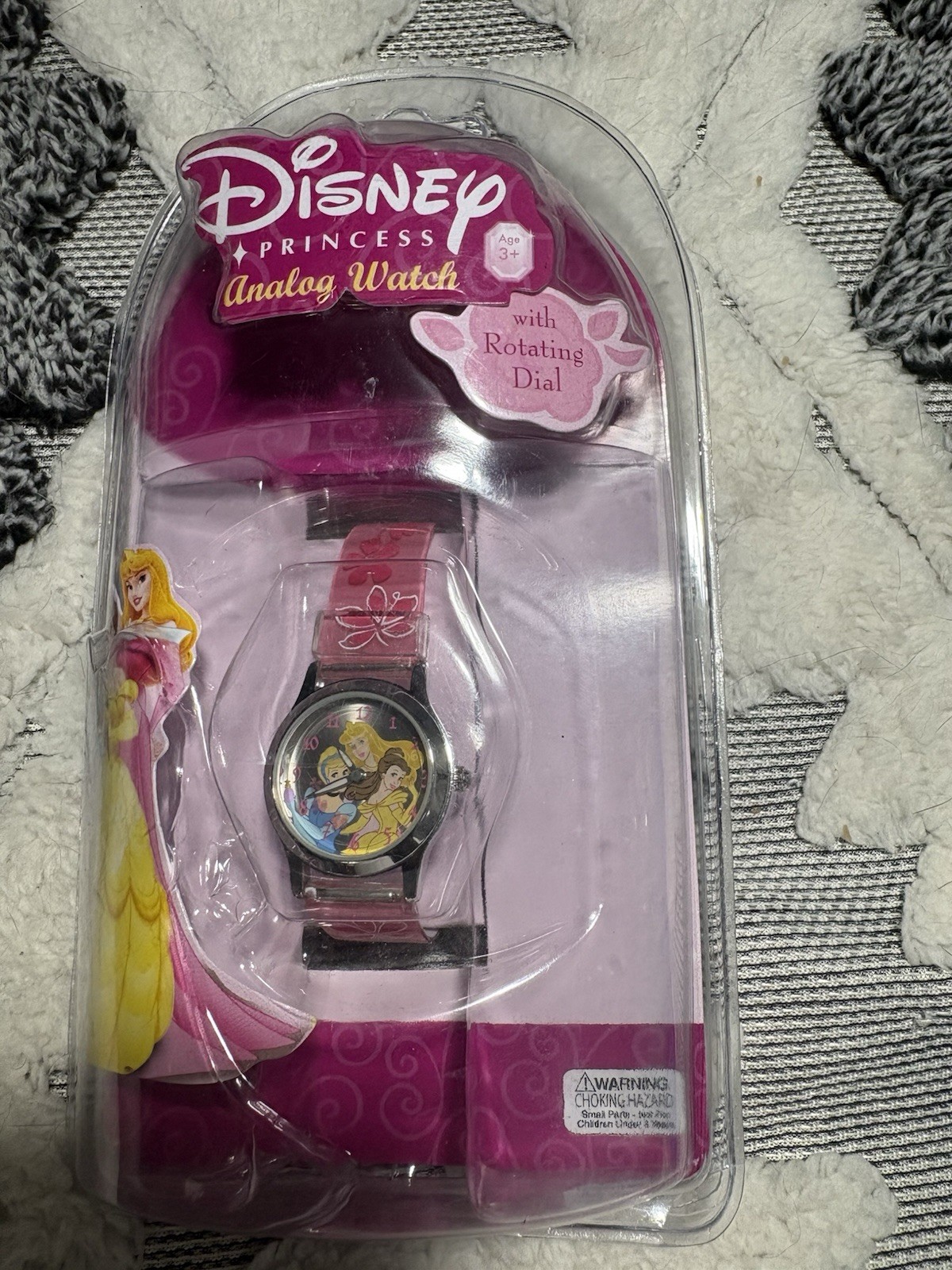 Disney Princess Quartz Analog Watch Rotating Dial Pink Band w/ Box