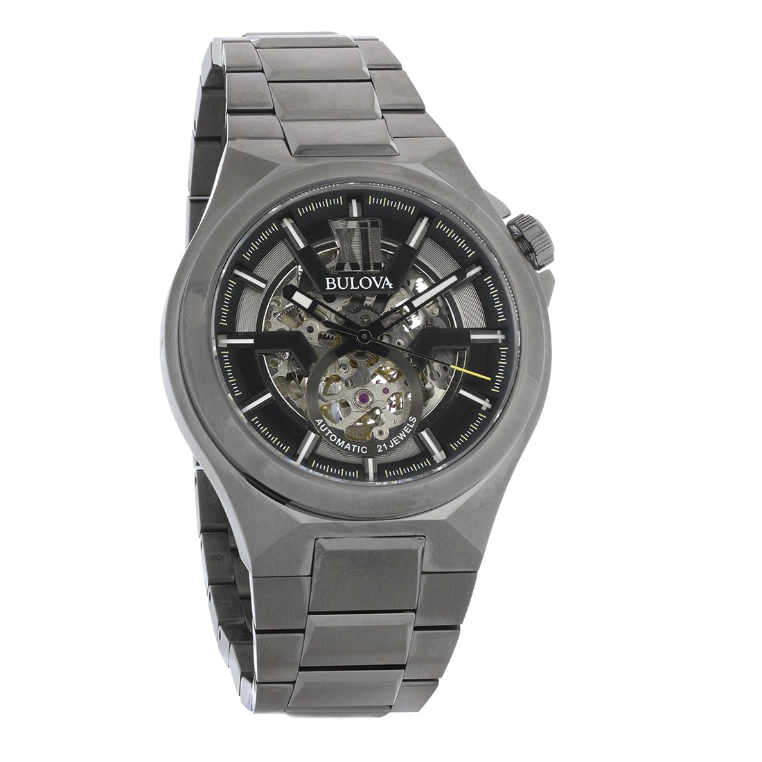 Bulova Maquina Men’s Gunmetal ION Plated Automatic Watch 98A179