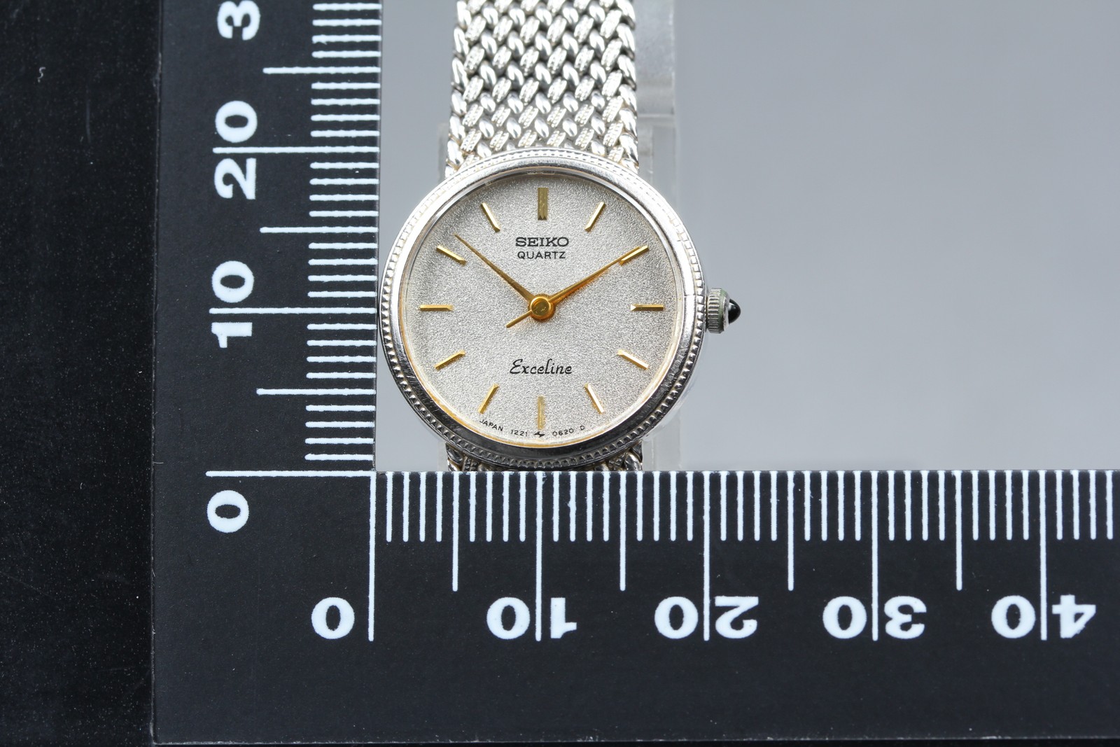 [Near MINT] SEIKO Exceline 1221-0100 20mm White Dial S.S Band Qz Women’s Watch