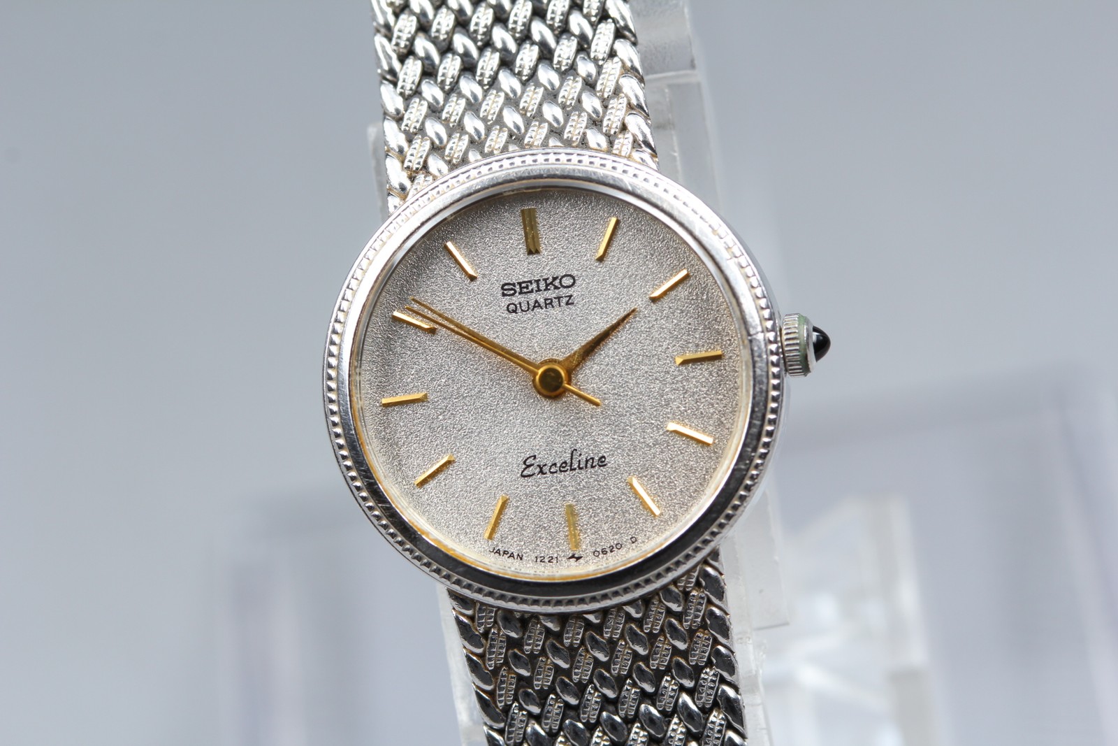 [Near MINT] SEIKO Exceline 1221-0100 20mm White Dial S.S Band Qz Women’s Watch