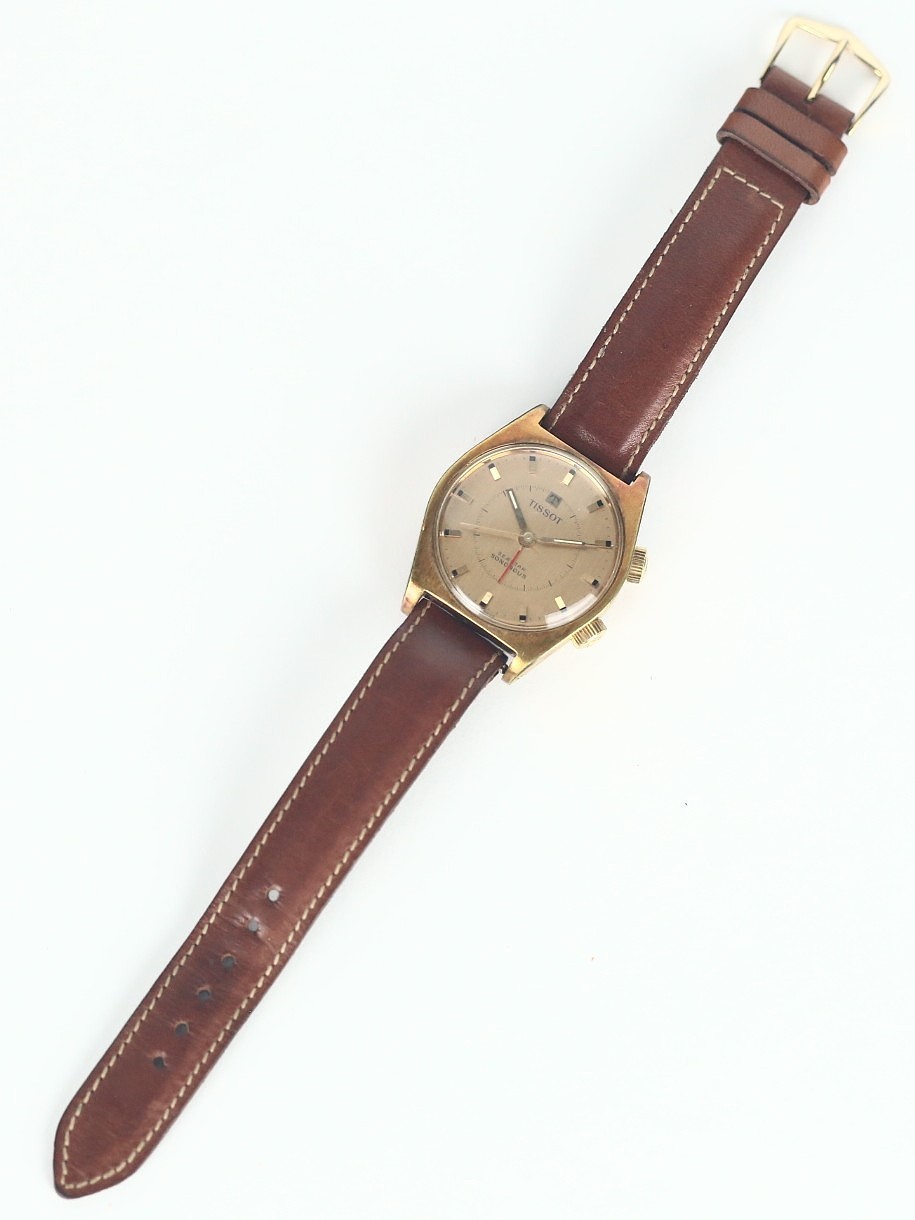 Tissot Seastar Sonorous Men’s Alarm Wristwatch Gold Filled/Stainless Steel Back
