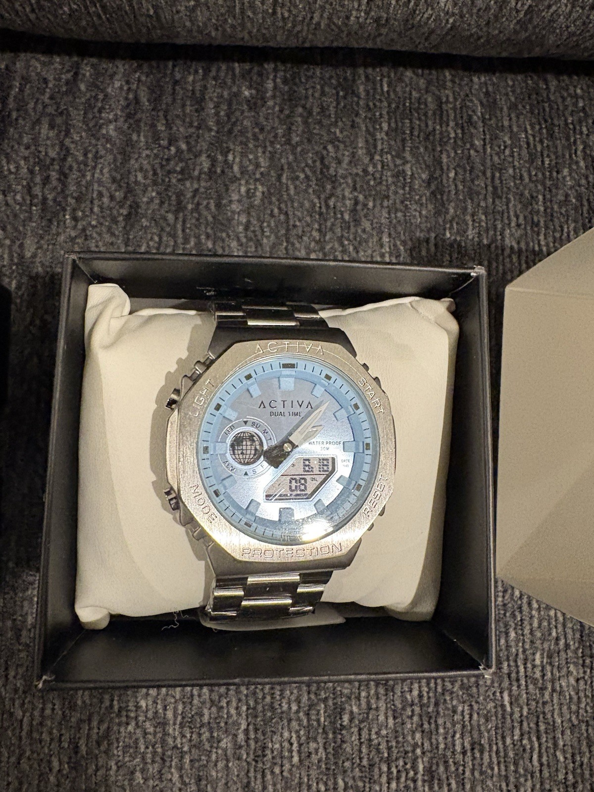 Activa Signal X Invicta Digital Unisex Watch – 45.5mm, Silver (ACWM423-003) NEW
