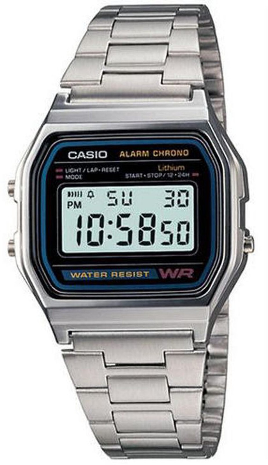 Casio A158WA-1 Men’s Classic Digital Steel Band Watch