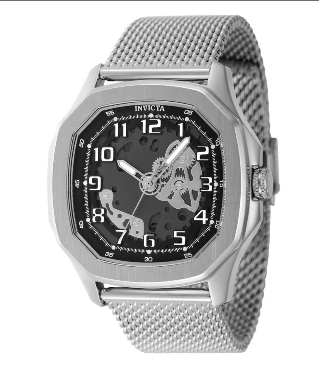 Invicta S1 Rally Diablo Men’s Watch Black Dial Silver Band – 45.5mm Model 48439