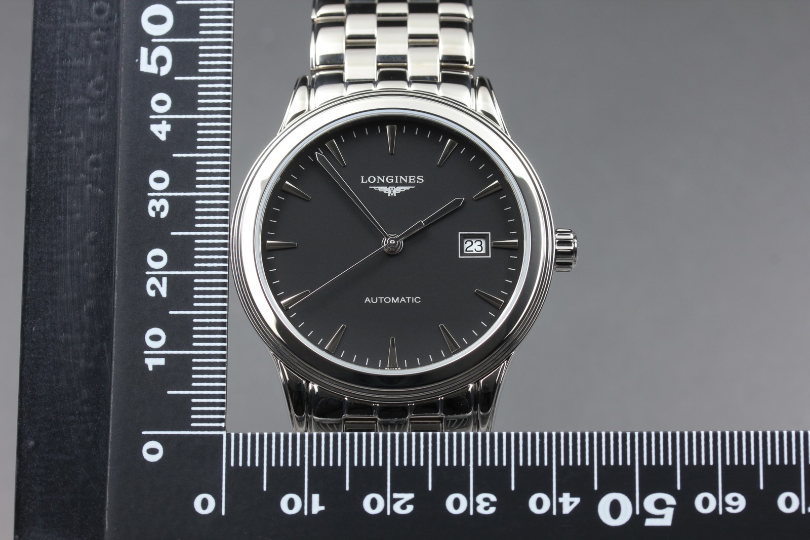 [ w/Box ] LONGINES Flagship L4.984.4.52.6 Black Auto Date Swiss Made Men’s Watch