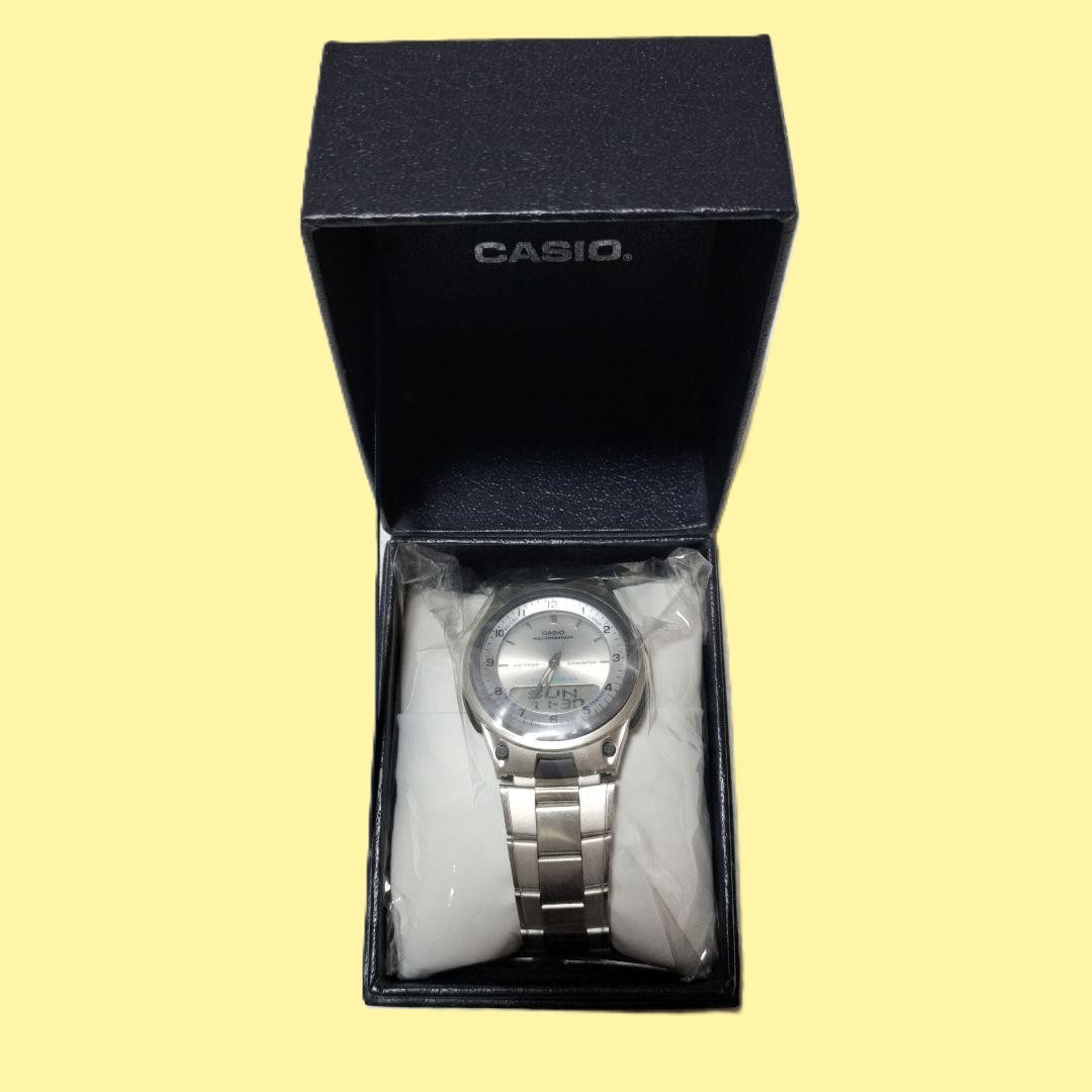 New CASIO Ana-Digi Silver Dial Stainless Steel Men’s Watch with Box No Papers