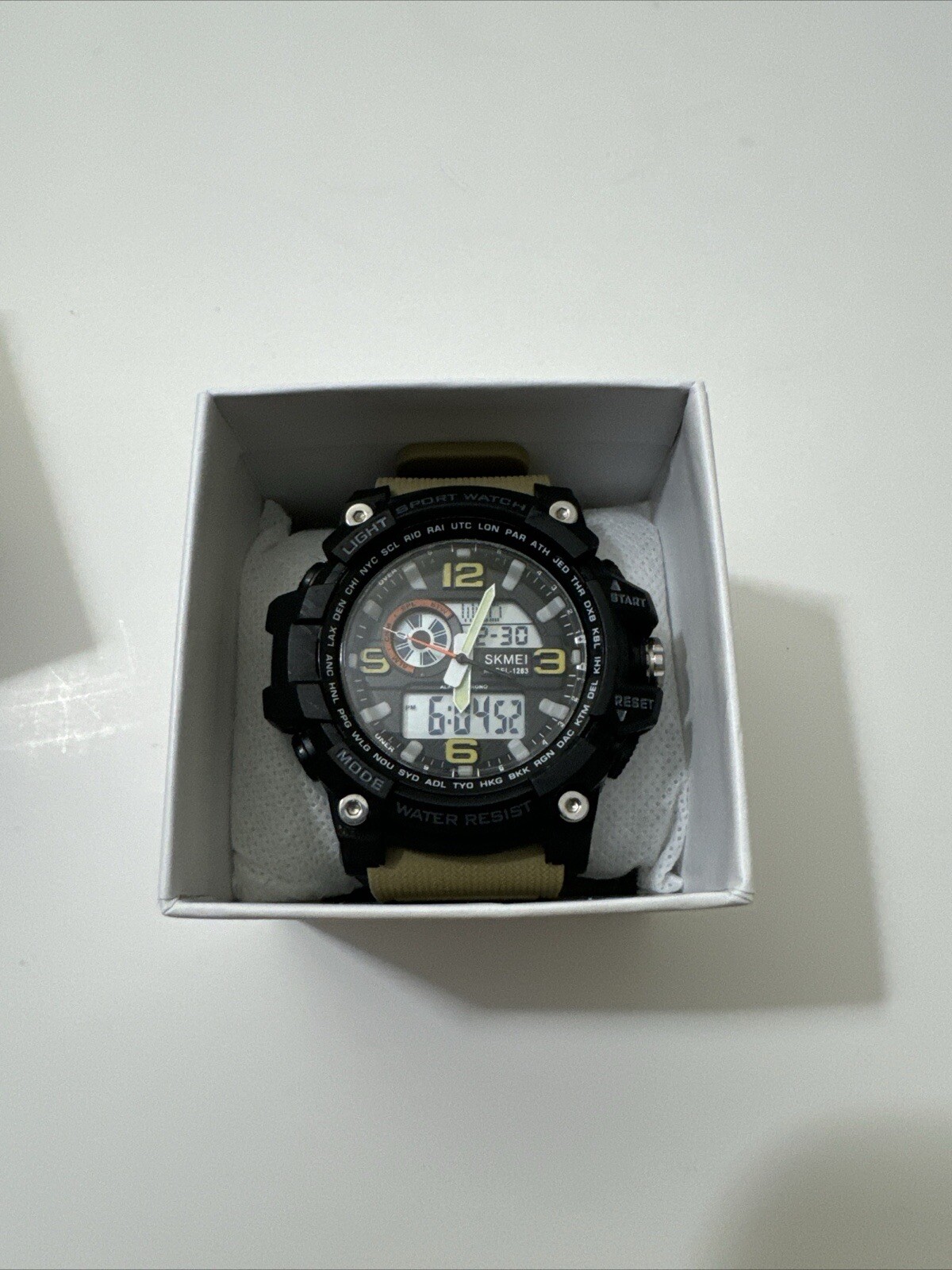 SKMEI 1283 Men’s Dual Display Sport Watch Analog Digital Militry Green Black