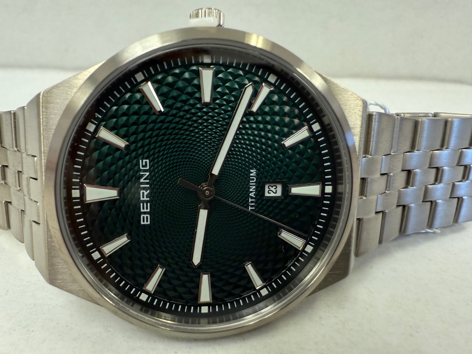 Bering Titanium Green Dial Men’s Quartz Watch, 41mm 16141-708