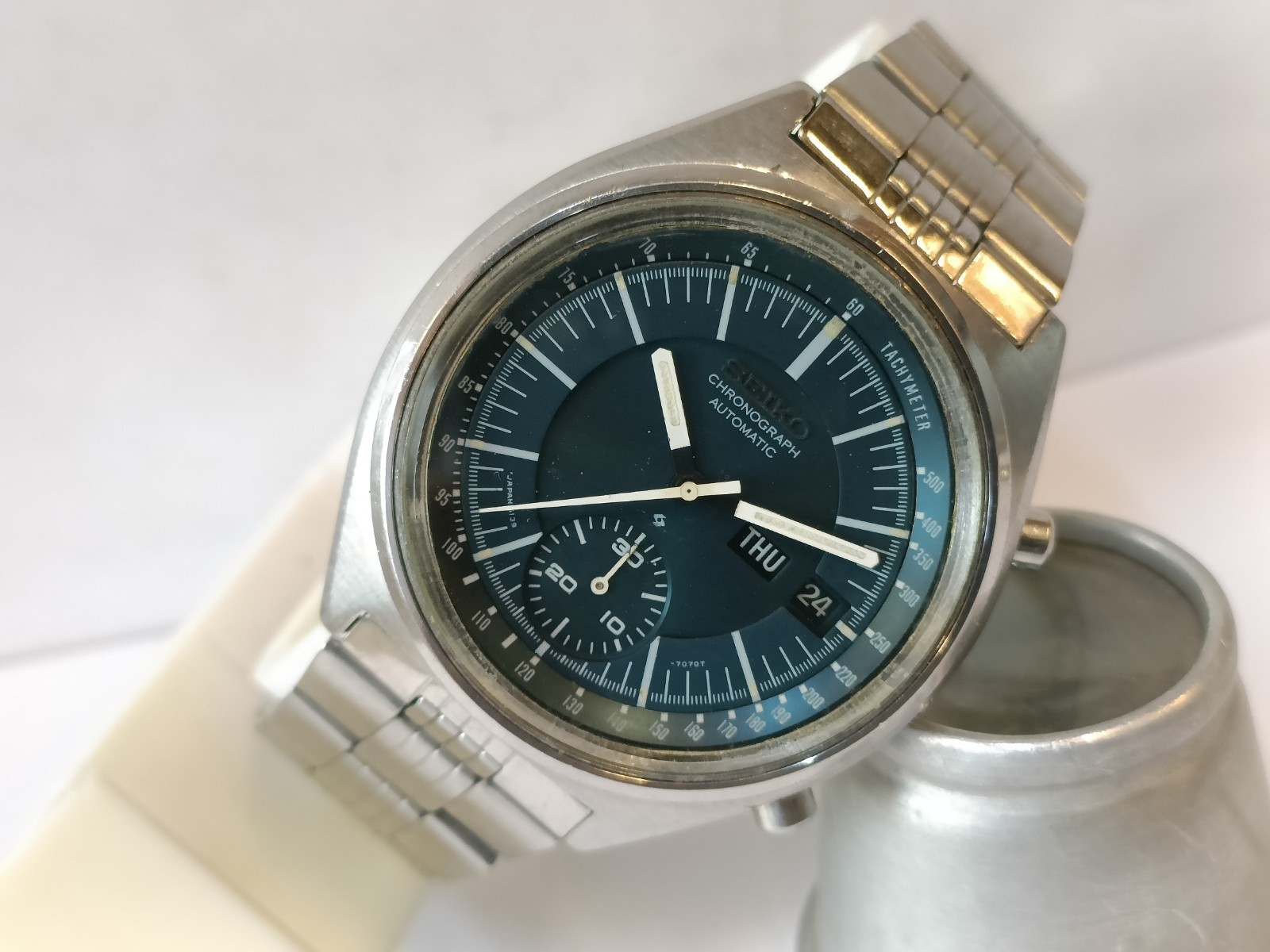 SEIKO CHRONOGRAPH AUTOMATIC BLUE DIAL 6139-7070 JAPAN MEN’S WORKING CONDITION
