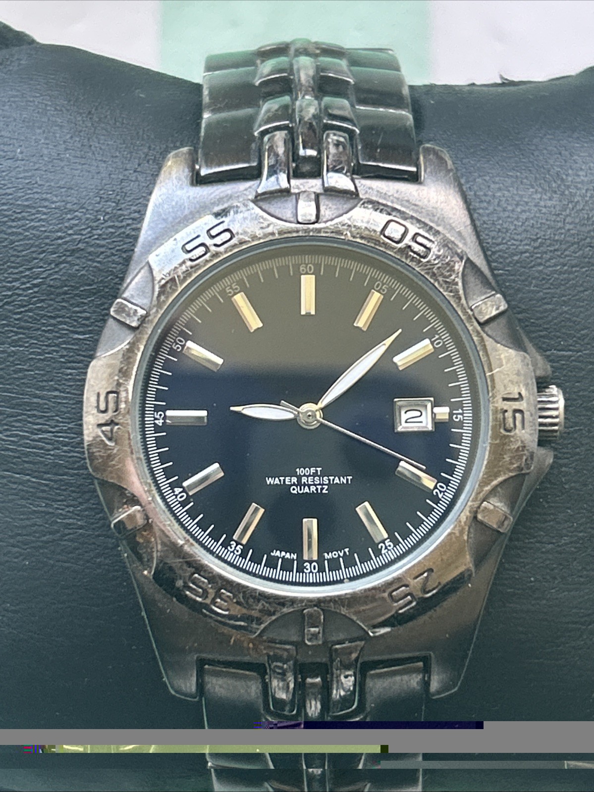 Dark Gray Navy Blue Dial Men’s Quartz Watch