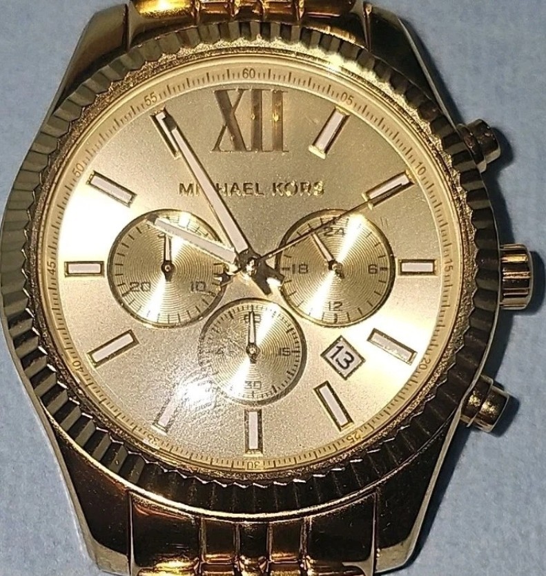 Michael Kors MK-8281 Gold Tone Stainless Steel Chronograph Date Quartz Watch