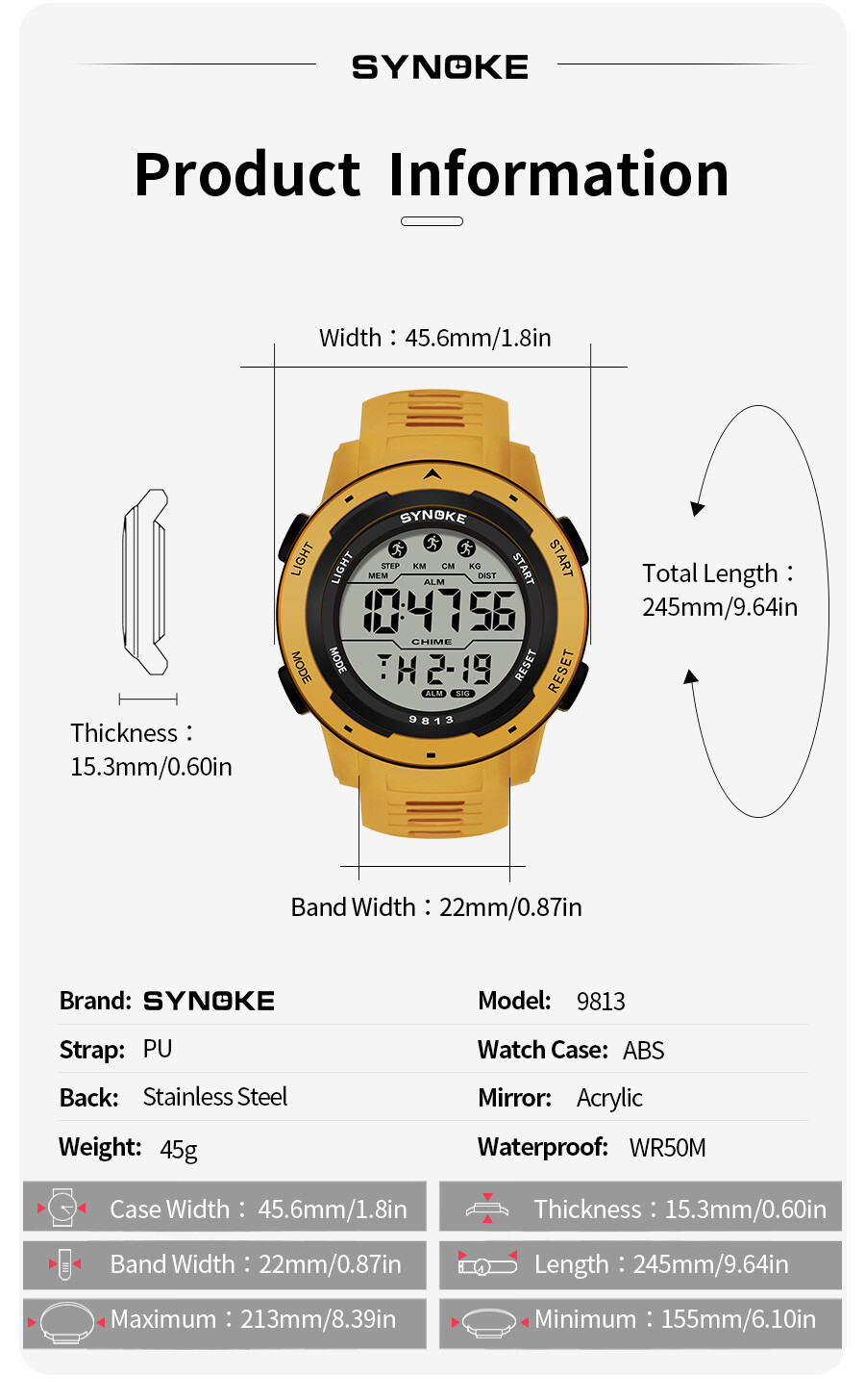 Men’s Waterproof Digital Sports Watch Military Tactical LED Backlight Wristwatch