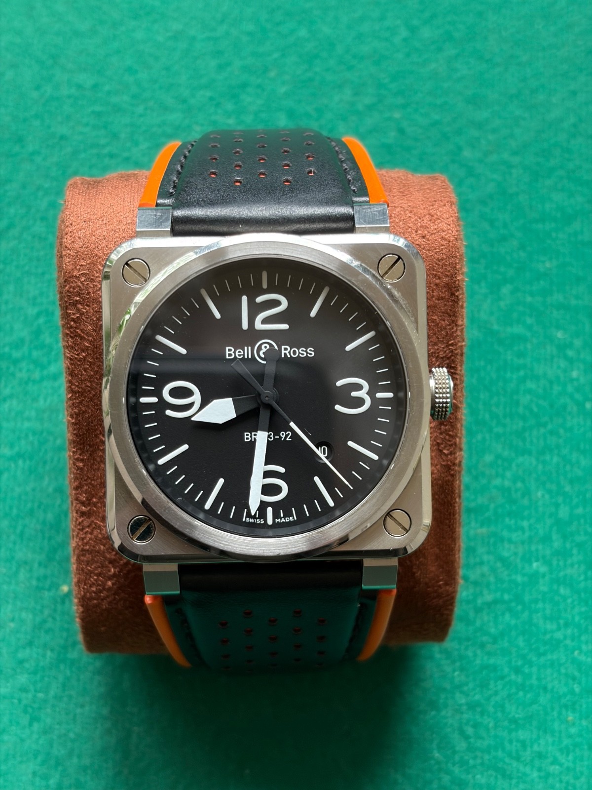 Bell & Ross BR03-92 Black Steel 42mm Automatic Box OEM Leather & Canvas Straps